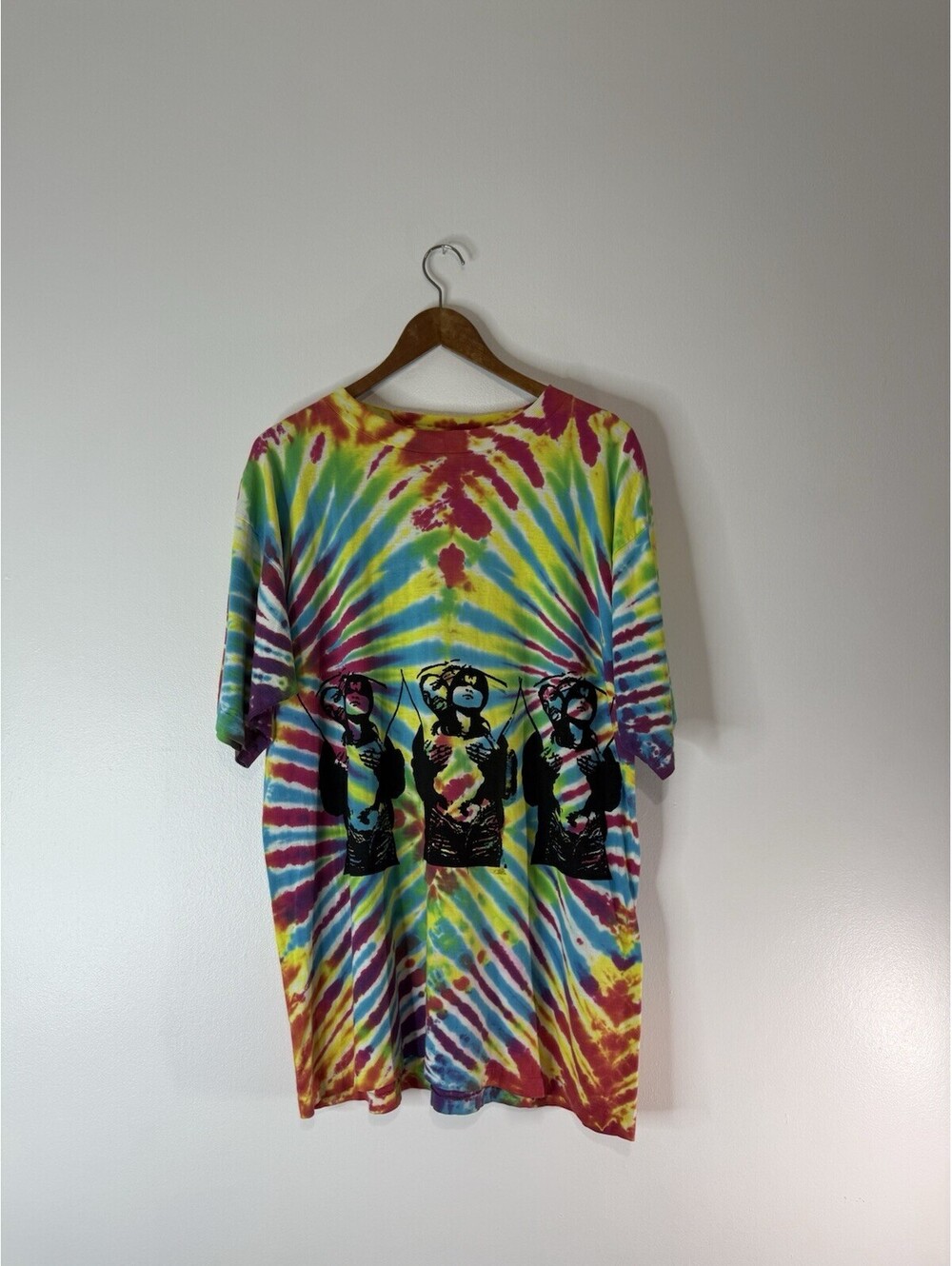 Rare Ghostface Killah Hand Printed Tye Dye T-Shirt Size XL Hip Hop Rap